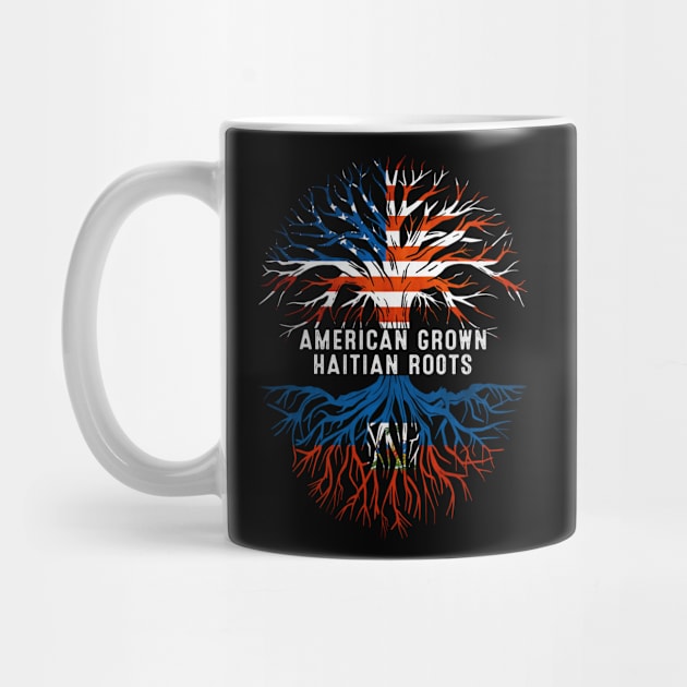 American Grown Haitian Roots Tree Haiti Flag Usa by Henry jonh